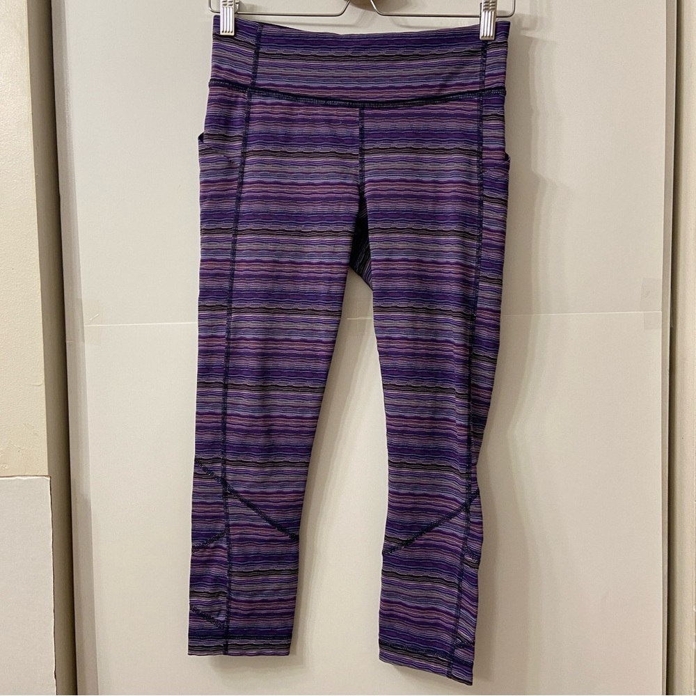 Lululemon Purple Striped Zig Zag Leggings 6